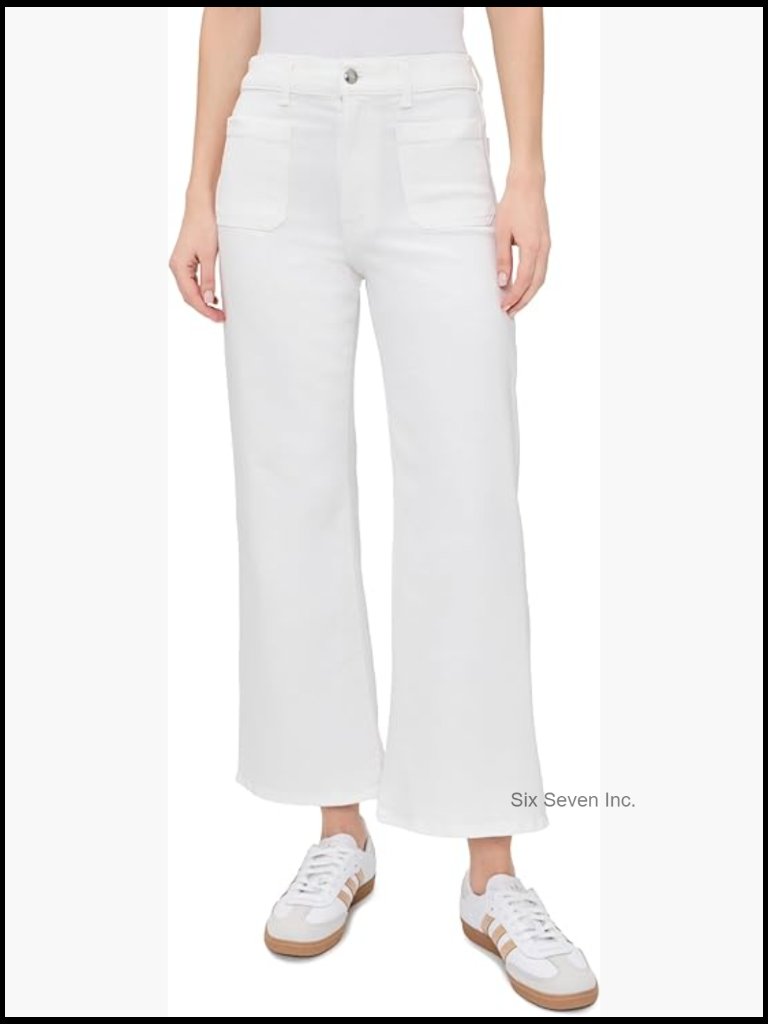 Wide-Leg Crop Jean In Stretch Denim